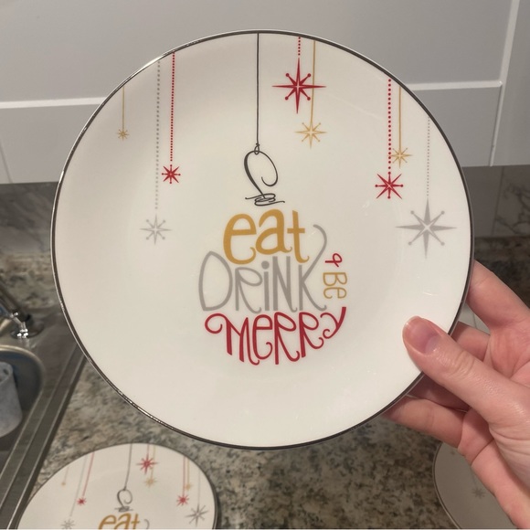 Eat Drink Be Merry Dessert Plates By Lenox - Picture 3 of 7